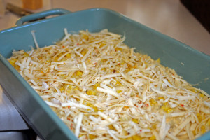 Here is the casserole before going into the oven.