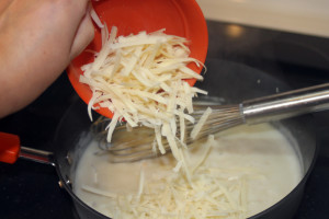 Stir in the cheese.